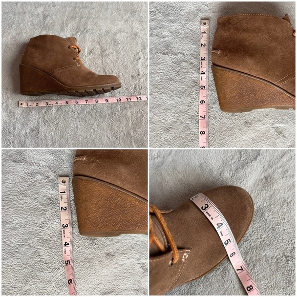 Sperry Top-Sider Stella Prow Lace-Up Wedge Chukka Ankle Boot Suede Leather Taupe - Picture 17 of 17